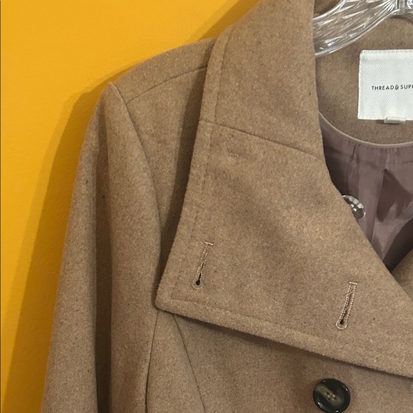 Tan Double-Breasted Pea Coat - Picture 3 of 9